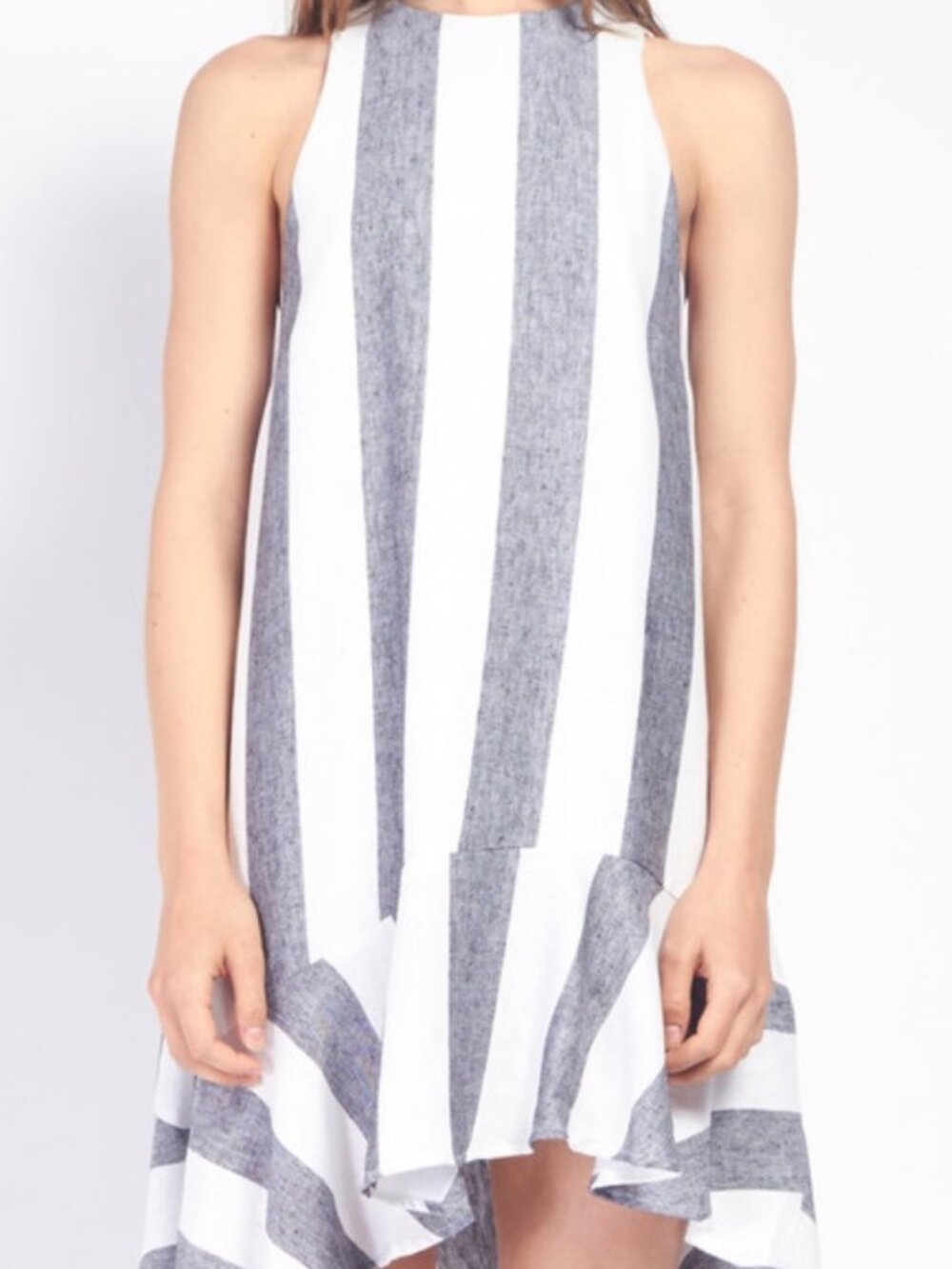 PAPER London Treacle Black & White Striped Dress - Size 8